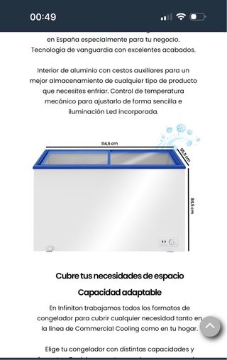 Congelador horizontal con cristal NUEVO EN SU CAJA