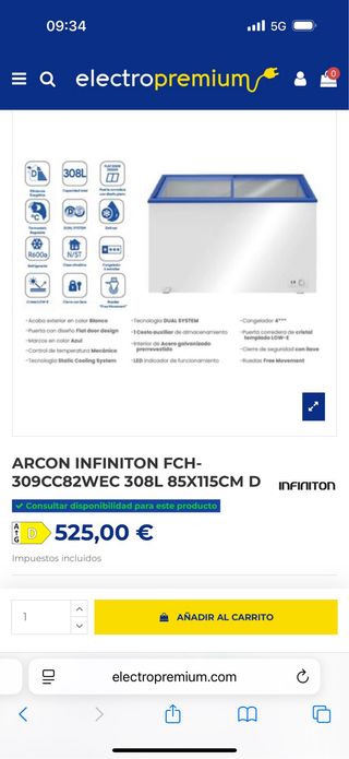 Congelador horizontal con cristal NUEVO EN SU CAJA