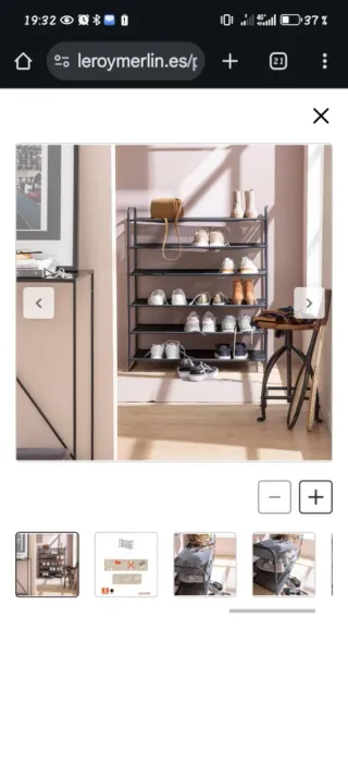 Estantería de metal negra para zapatos