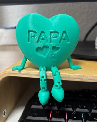 Corazón 3D Papá con brazos y piernas