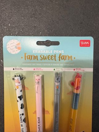 Set 4 Penne Gel Cancellabili Legami Farm