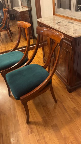 Mesa comedor extensible cristal y 5 sillas