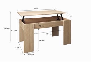 Mesa de centro elevable Norak nueva en su caja