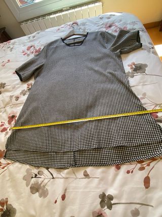 Blusón cuadros blanco y negro