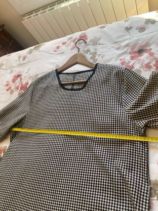 Blusón cuadros blanco y negro