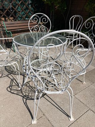 Conjunto mesa y 4 sillones jardín