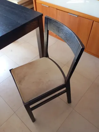 Taula extensible i 4 cadires. 175/260x95