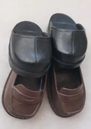 Zapatos Nancy antiguos marrones y negros