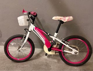 Bicicleta infantil California rosa y blanca