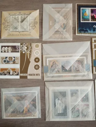 Lote de hojas bloque y minipliegos Navidad 1972-73