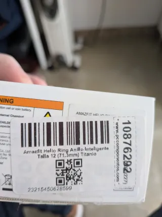 Amazfit Helio Ring Gris/Plata Talla 12