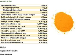 Fertilizante Agrícola 14-7-14+14%CaO Soluble