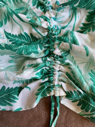 Blusa H&M Viscosa Estampada Verde Talla XL