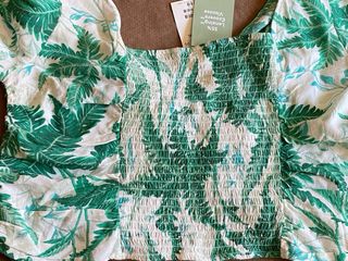 Blusa H&M Viscosa Estampada Verde Talla XL