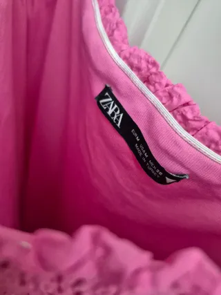 Vestido Zara rosa fruncido
