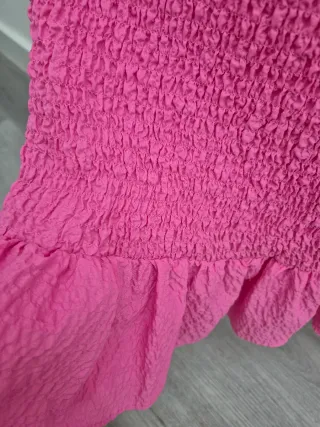 Vestido Zara rosa fruncido