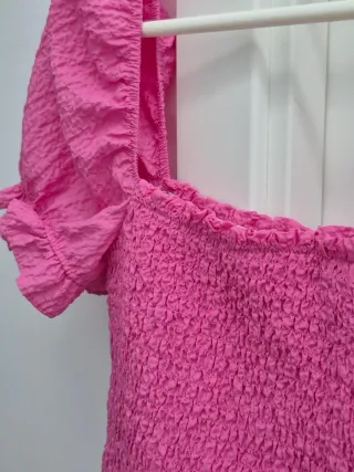 Vestido Zara rosa fruncido