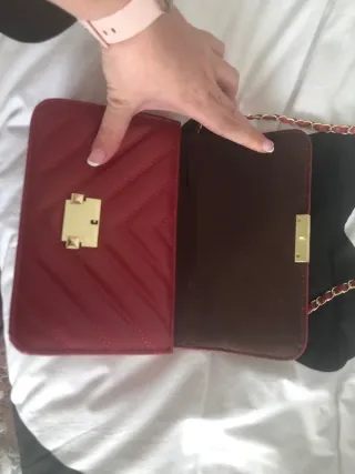 Bolso Shein acolchado granate