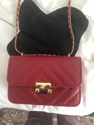 Bolso Shein acolchado granate