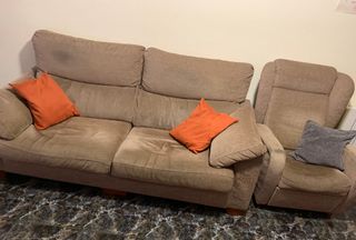 Sofá 3 plazas + sillón reclinable