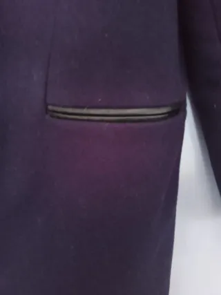 Abrigo azul cruzado con cremallera