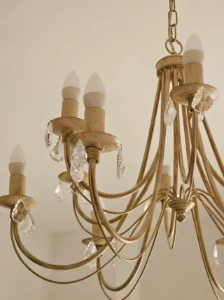 Lámpara de techo con lágrimas de cristal