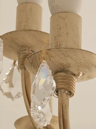 Lámpara de techo con lágrimas de cristal