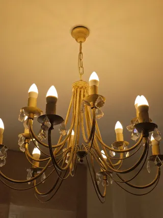 Lámpara de techo con lágrimas de cristal