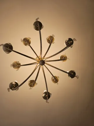 Lámpara de techo con lágrimas de cristal