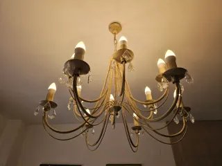 Lámpara de techo con lágrimas de cristal