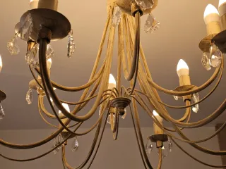 Lámpara de techo con lágrimas de cristal