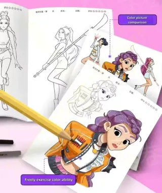 Libro para colorear K-Pop Huntrax