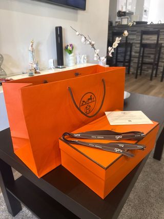 Bolsa y Caja Hermes Naranja Marrón