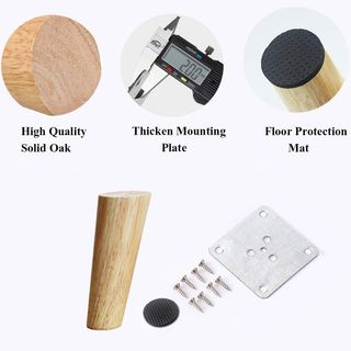 4 Patas Madera + Tornillos y Placas