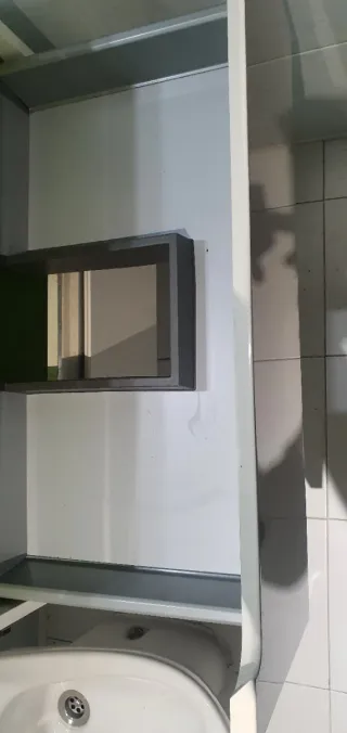 Mueble de baño moderno verde y blanco Espejo y rep