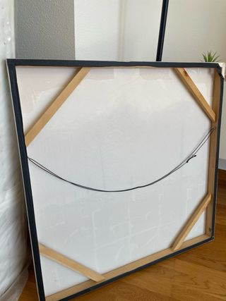 Cuadro Decorativo Dorado y Blanco