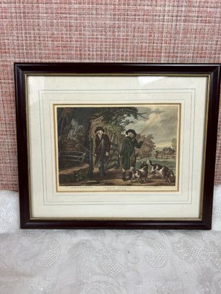 Coppia di antiche litografie di caccia