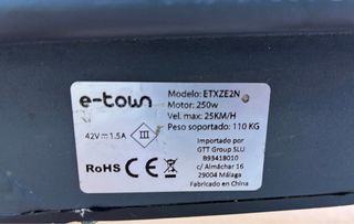 Patinete Eléctrico Negro (leer la descripción)