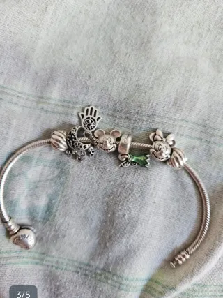 Pulsera Pandora Plata y Verde