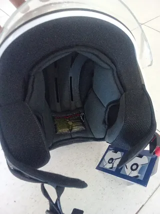 Casco de moto shiro talla xs xxs blanco y negro