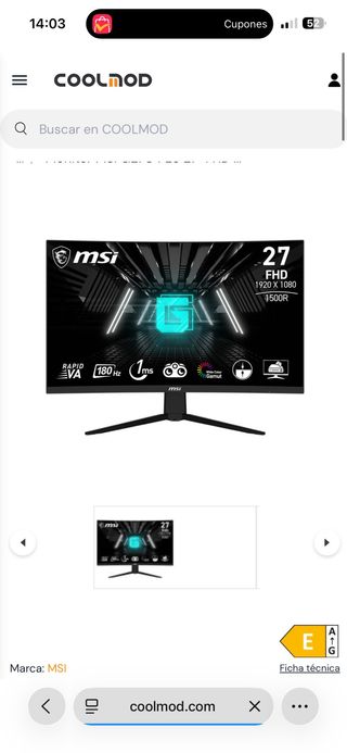 MSI MAG 27XC4 Monitor Gaming 27 FHD 170hz