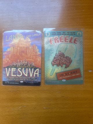 Cartas MTG Vesuva y Brain Freeze