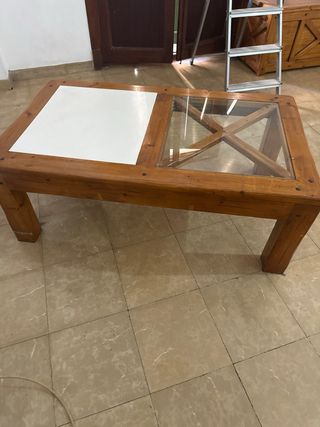 Mesa de centro madera y cristal
