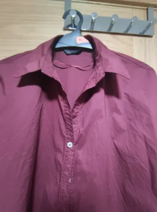 Blusa granate oversize mujer con manga ancha