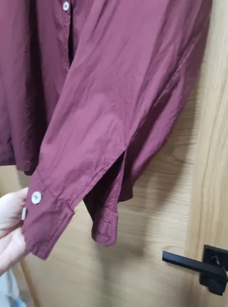 Blusa granate oversize mujer con manga ancha