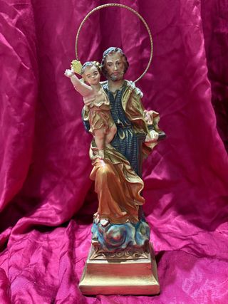 Escultura San José con Niño en brazos 25 cm