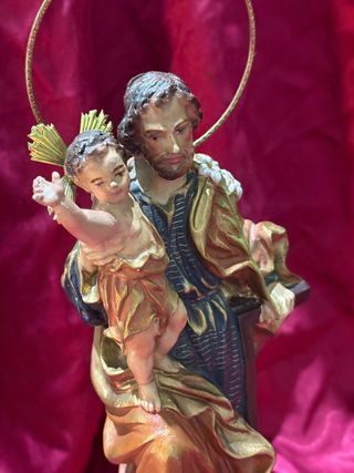 Escultura San José con Niño en brazos 25 cm