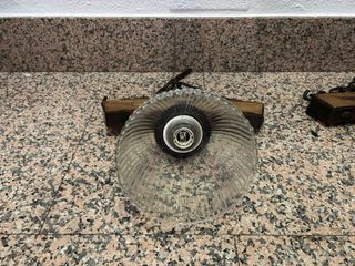 Lámparas rústicas de madera y cristal (3 unidades)