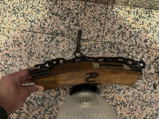 Lámparas rústicas de madera y cristal (3 unidades)