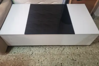 Mesa de centro elevable cristal y madera